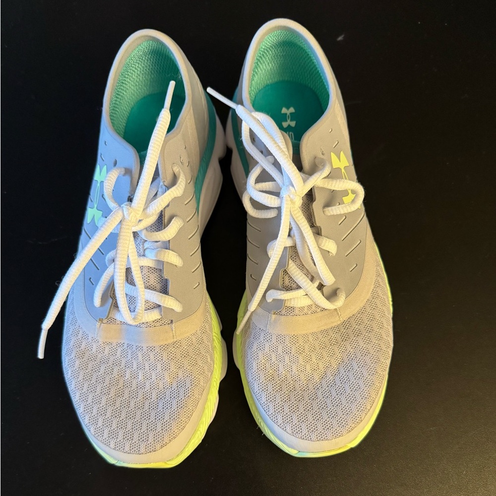 Under Armour Light Gray and Lime Green Speedform Sneakers